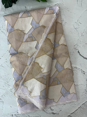 Jute Linen saree with zari & thread work MSH206 Lavender