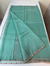 Tissue organza saree with fully worked blouse MS14176