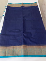 Jute silk sarees with contrast pallu & blouse MJL396