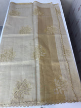 Tissue mix Soft silk saree with applique work MS8146 - Golden