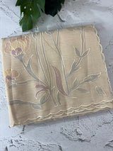 Soft Moonga checks saree with prints and embroidery MSH154 - Beige