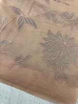 Tissue chanderi saree with applique work MSH699 - DustyPeach