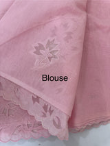 Mul chanderi saree with applique borders MSH112 - Pink