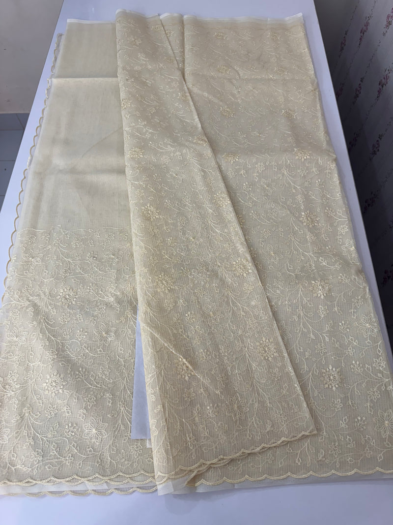 NetKota thread work saree MSH106- Pastel Beige