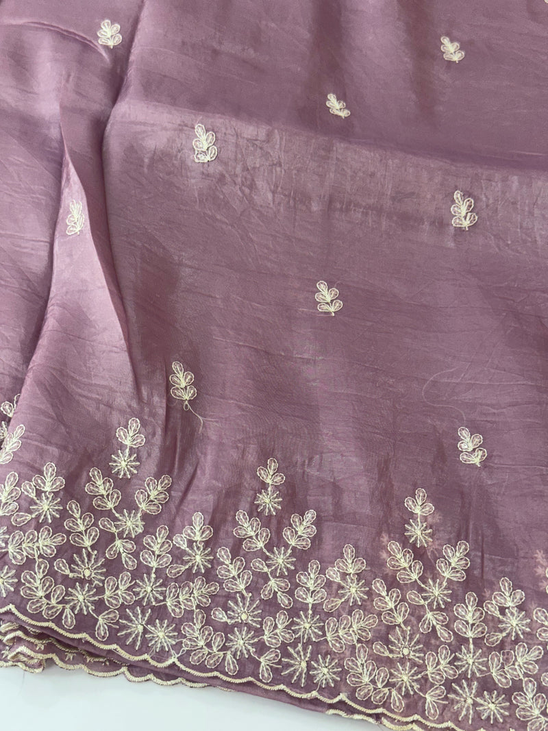 Crush Organza embroidery saree MS9740