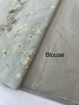 Applique and embroidery work 
 Kota Silk saree MSH118 - DuskyGreyGreen