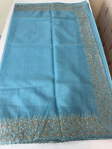 Organza saree with embroidery borders - MSH907 LightBlue