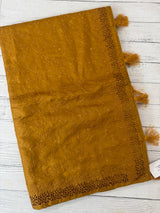 Cutwork satin mix Blended tussar saree with thread work MTS9078