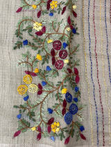 Soft Tissue linen Silk embriodery saree MS49876