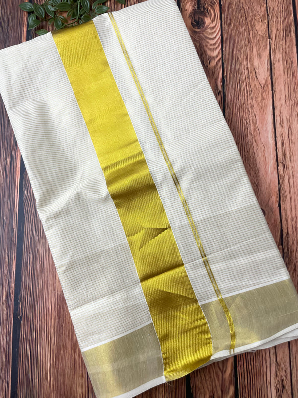 READY TO WEAR - Kerala cotton saree - Gold