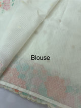 Silky kota embroidery saree MS16418 - Offwhite