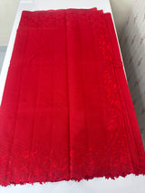NetKota saree with embroidery borders MSH976- RED