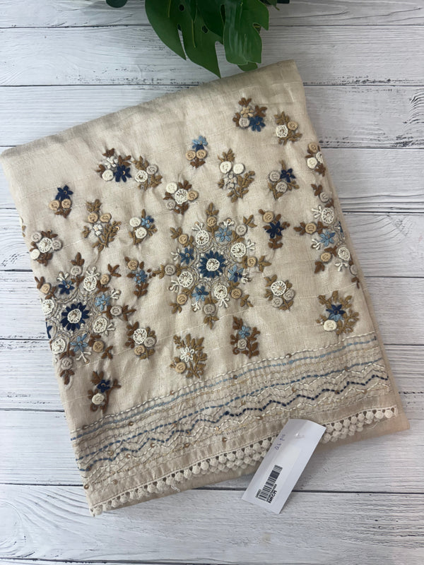 Kanta Handstitched Blended tussar silk saree MS90543