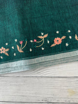 Pure linen handwork sarees MLS7854