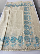 Blended soft tussar saree with embriodery - MS8669 PearlCream