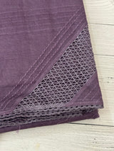 Supernet saree with crochet work and lace border MCJ5433 -Mauve(Design - Diagonal Crochet)