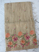 Soft Tissue kota embroidery saree MSK4660 Chiku