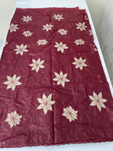 Semi organza saree with appliqué work - MSH906 DeepMaroon