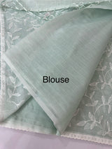 Kota embriodery saree MS1455 Pastel BluishGreen