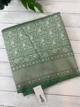Banarasi semi katan saree in silver zari- MS14667
