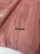 Soft Crush Organza Applique work saree with tissue applique work MS14978 DustyOnion