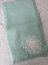 Crush Organza saree with applique work MBS677 PastelBlue