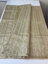 Blended tussar saree with applique work - MS14925