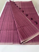 Semi silk saree in check pattern MSR699