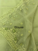 Cutwork Glass organza saree with Blouse MOS453