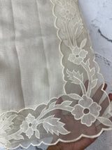 Soft Kota tissue silk saree with applique work MSH163  Ivory