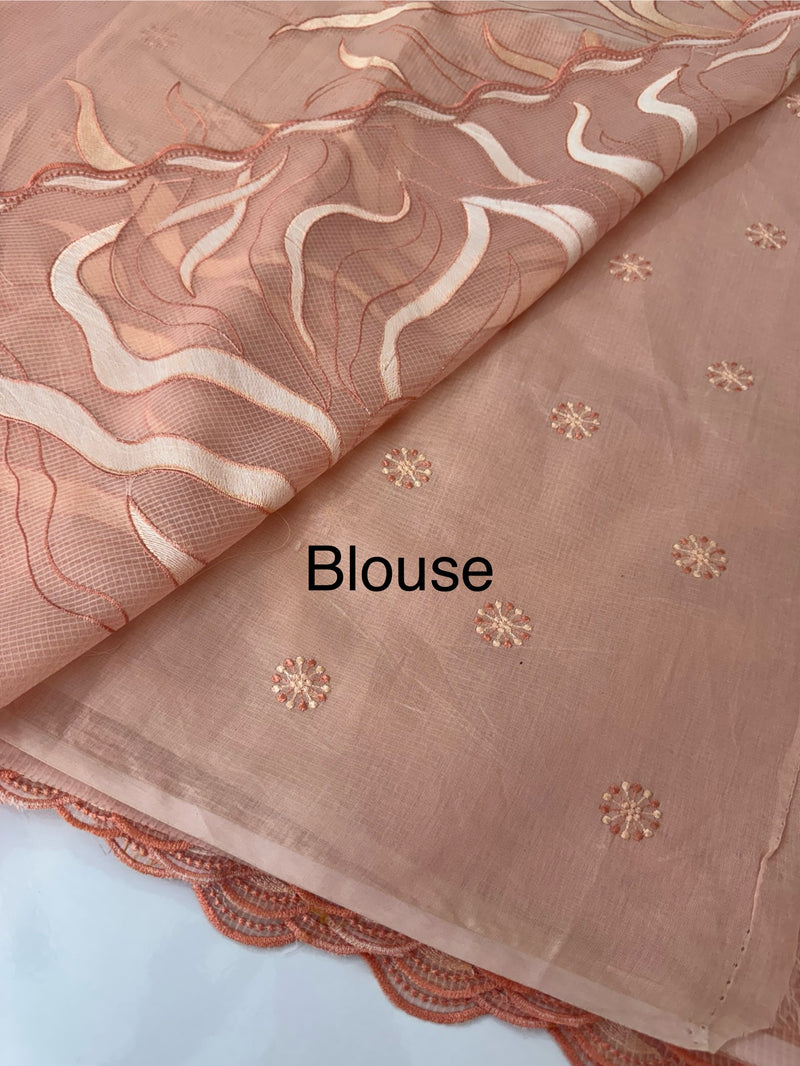 Kota silk embroidery saree  MSH125 - Peach
