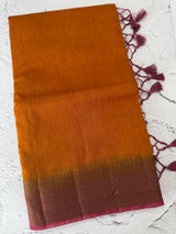 Jute silk sarees with contrast pallu & blouse MJL396