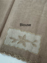 Mul chanderi organza applique work saree  MSH172