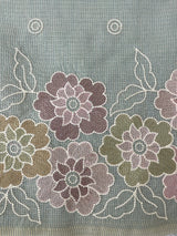 Soft Kota tissue silk saree with embriodery work MS49887 Pastel BluemixGreen