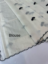 Mul chanderi embriodery saree with scalloped borders MSH115