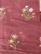 Blended Malai chanderi saree with embroidery MS5568 AntiqueRose