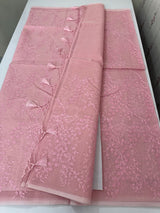 Moonga checks saree with embroidery MSH219 Pink