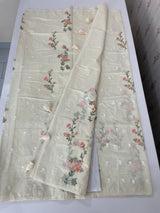 Mul chanderi embriodery saree MSH285