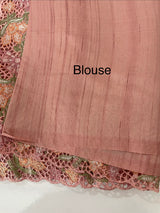 Blended tussar saree with cutwork border- MSHK695