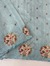 Soft kota silk saree with embroidery MSS678 - PastelBlue