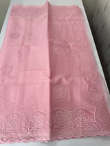 Viscose Organza saree with applique work-MSH101 (2) Pink