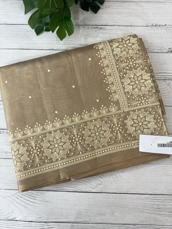 Tissue silk saree with Chikankari embroidery MTTS97(3)
