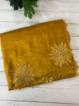 Crush Organza saree MSK5463- DeepMustard