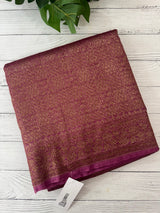 Semi katan Banarasi saree in antique zari weaving - MSKB899 OnionPink