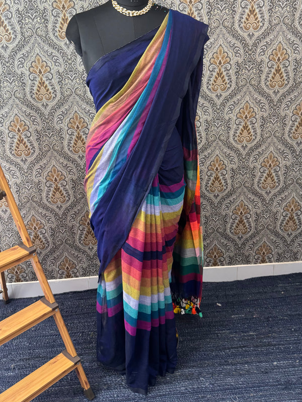Rainbow Soft mulcotton saree MS4436