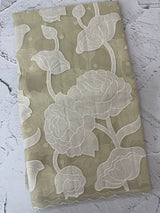 Semi organza saree with appliqué work - MSH906 PastelGreen