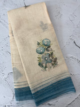 Semi linen saree with blouse MLS8765(8)
