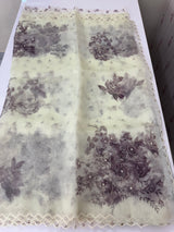 Handworked Glass organza saree with digital prints- MOS987
