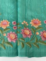 Art tussar saree with embroidery MST677