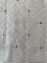 Blended tussar saree with embriodery - MS8665 Cream